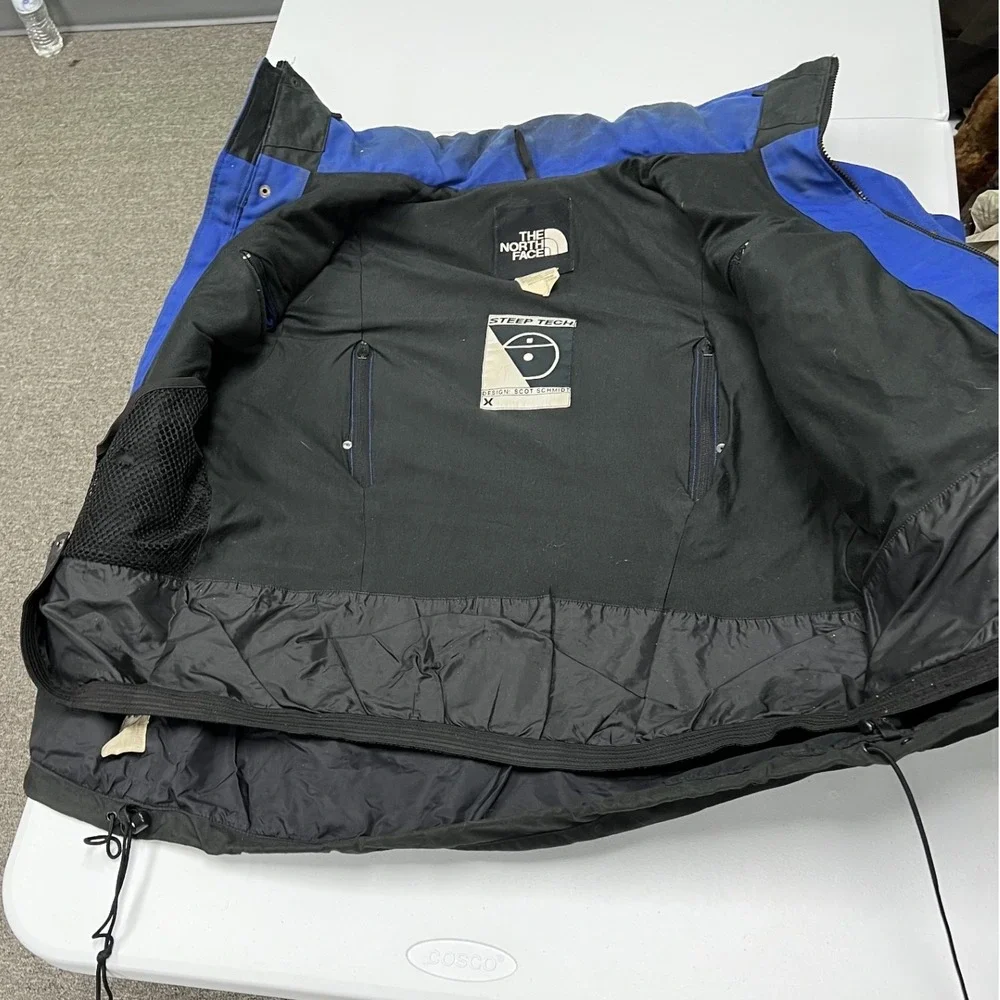 The North Face Steep Tech Jacket Mens M Blue Black Fair Vintage Ski Colorblock